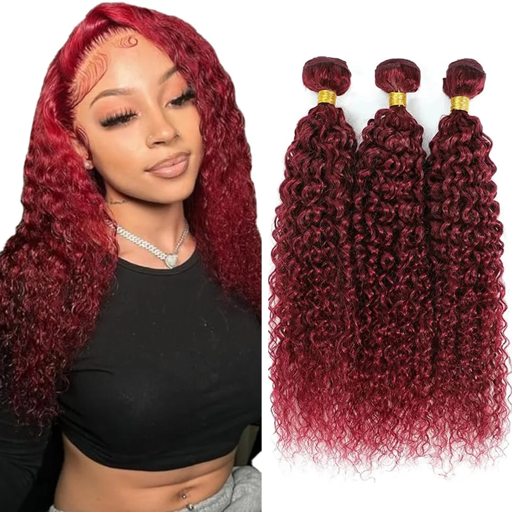 

Глубокая волна Бордовый 30 32 36 40 дюймов 99J Пучки человеческих волос Необработанные бразильские пучки волос Remy Цвет Бордовый 99J Человеческие волосы