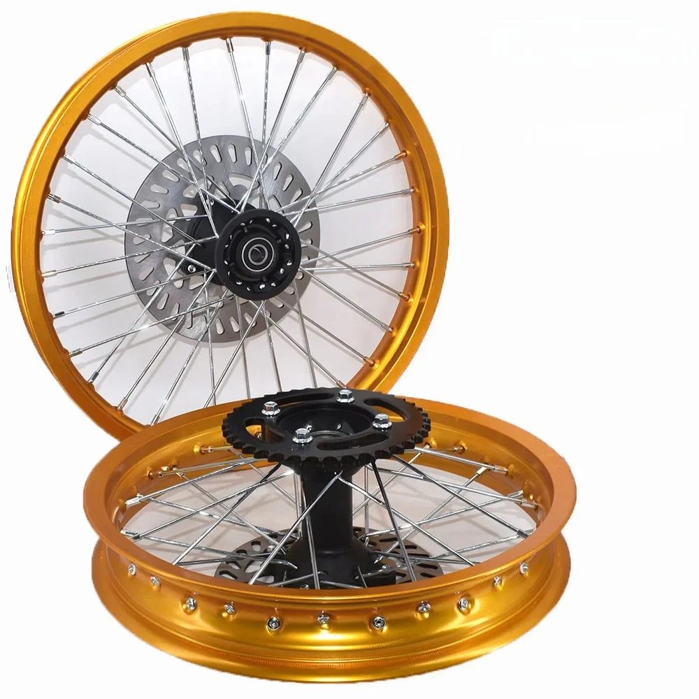 AliExpress Pit Pro Racing 1.60-17 inch Front 1.85-14 inch Rear Rims Aluminum Alloy with sprocket Disc Brakes For KLX CRF Kayo BSE Dirt Pit Bike Motorcycle