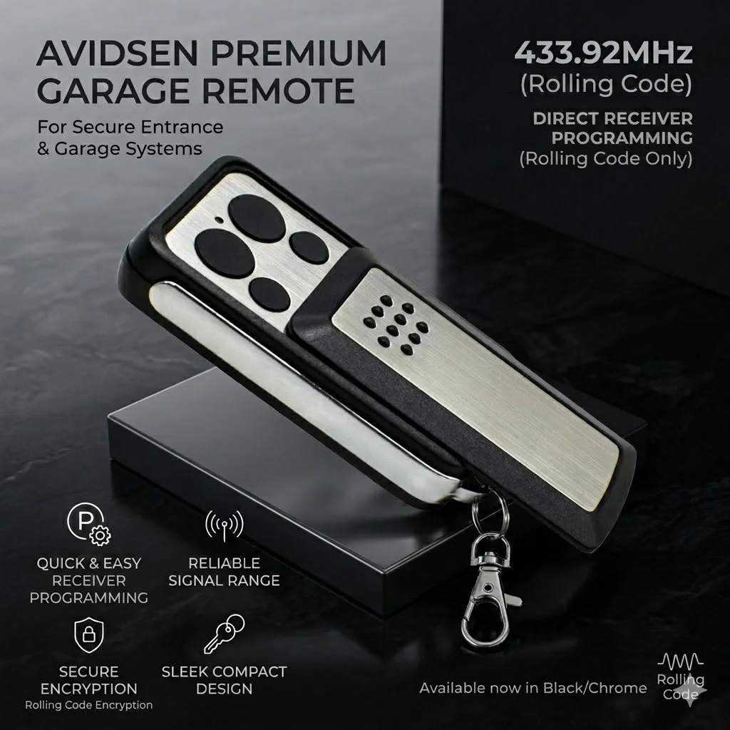 AVIDSEN 114253 104700 104250 104251 104257 654300 654250 654100 104350 Garage Door Remote Control 433MHz Rolling Code Gate Opene