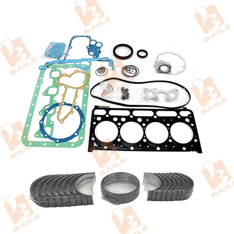 

V2203 Full Gasket Kit+Main Bearing & Rod Bearing 52MM For Kubota Bobcat 753 763 773 07916-2950