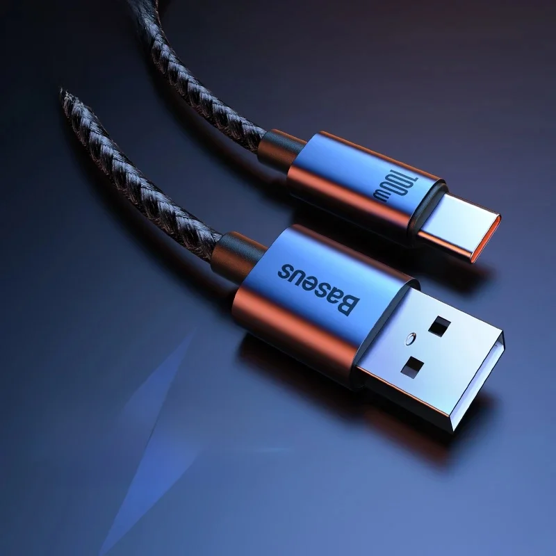 Câble Baseus USB Type C pour Xiaomi POCO Samsung Huawei 100W chargeur de charge rapide cordon de données USB C câble TypeC pour Realme OPPO