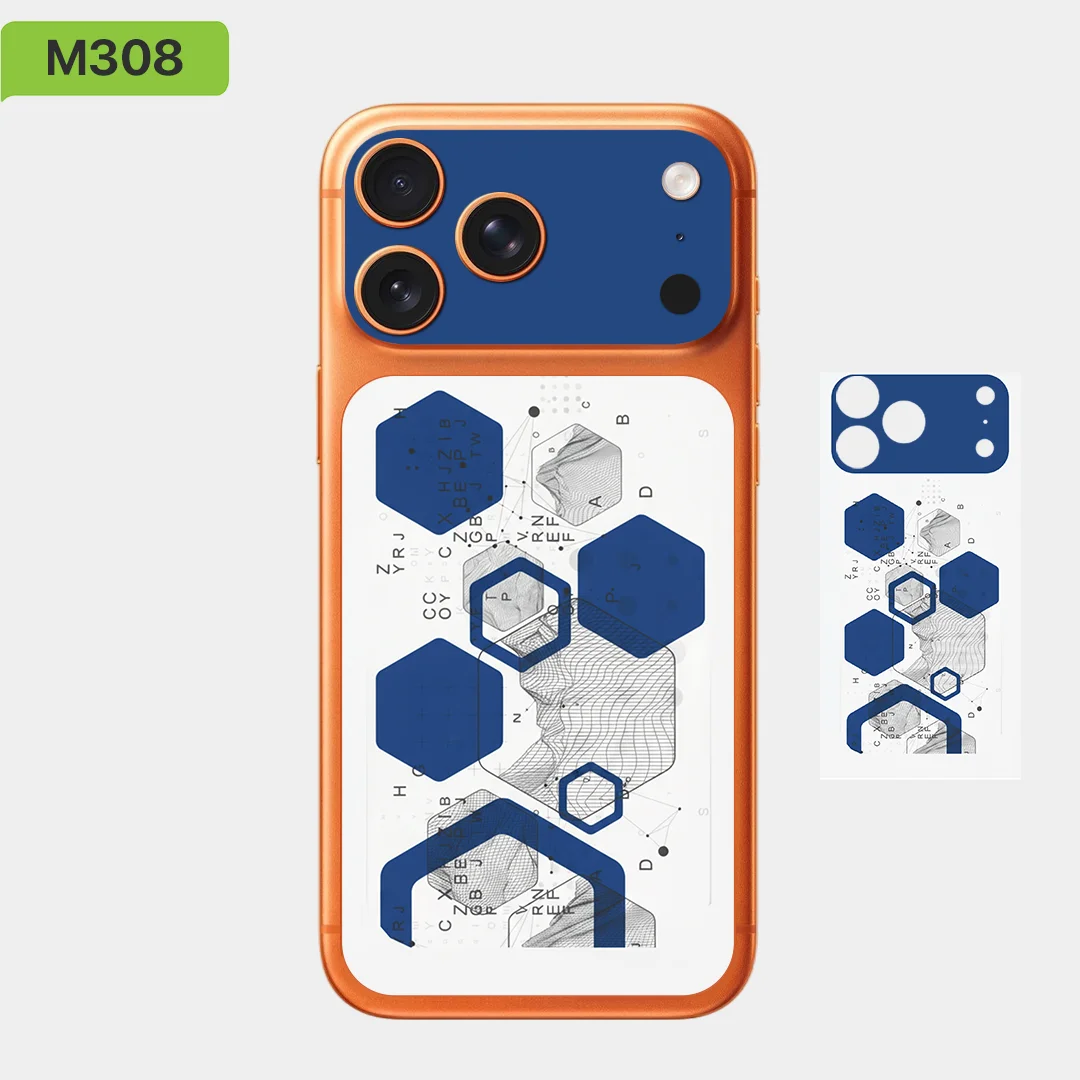 جلود فينيل لهاتف آيفون 17 برو ماكس، آيفون 17 برو، مجموعة مختلطة من جلود نيكسا، كام وبطارية، BC0031
