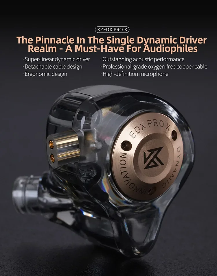 Kz Edge Pro X Microphone ، رأس مسطح