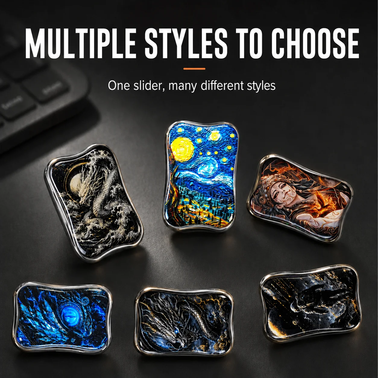 HALOOPLAYER EDC Auriga Pro Fidget Slider Infinite Fidget Toy New Arrival Endless Position Push Card Fidget Stress Relief Toy