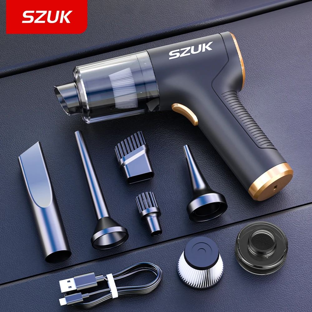 SZUK Powerful Mini Car Vacuum Cleaner Cleaning Machine Strong Suction Handheld for Car Home Portable Car Wireless Cleaner