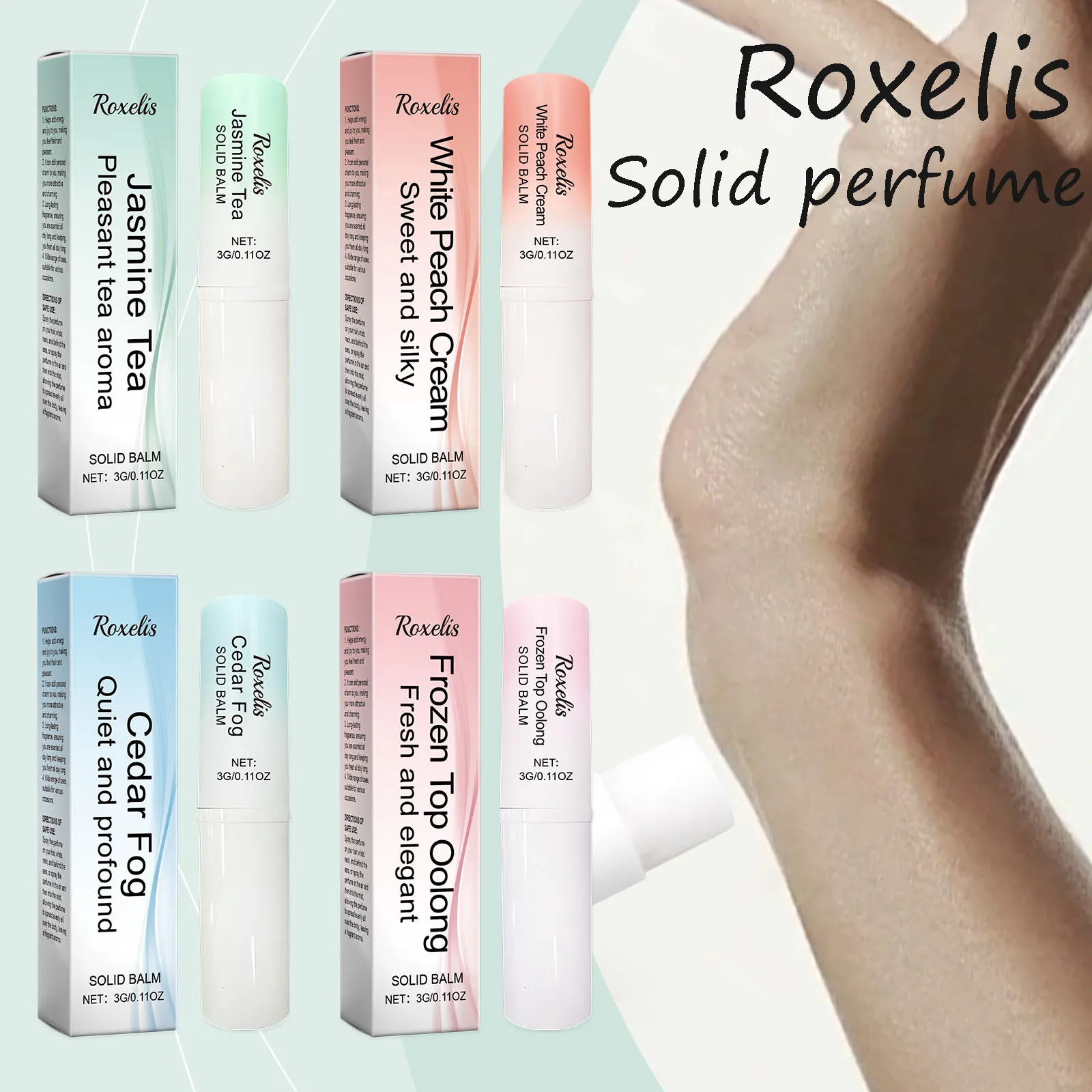 

Roxelis женские твердые духи длительный легкий аромат повышает привлекательность феромон против запаха сладкий аромат бальзам-карандаш