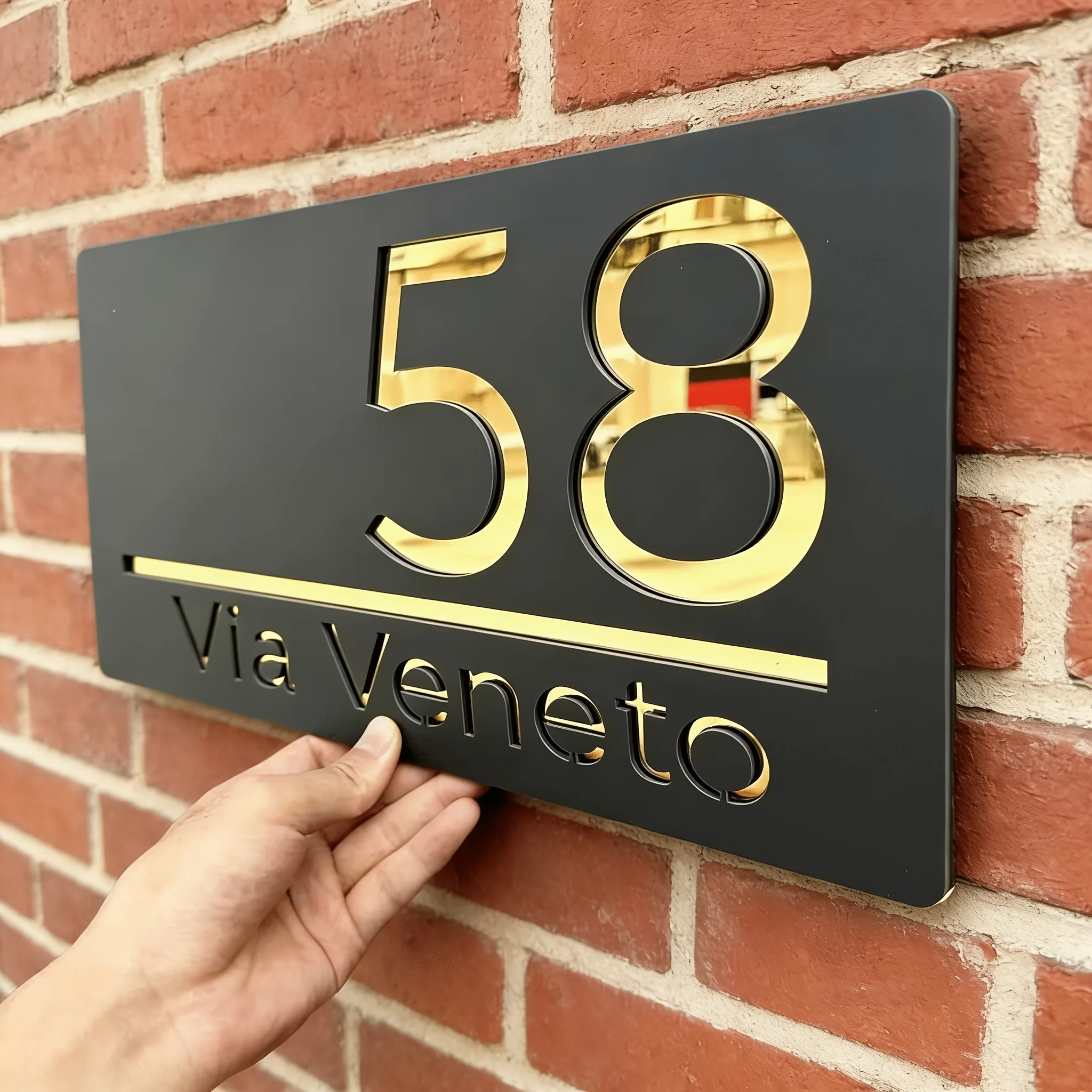 Customizable Address Plaques, Laser Engraving Process, Suitable for Residential Use, Durable Acrylic Door Signs