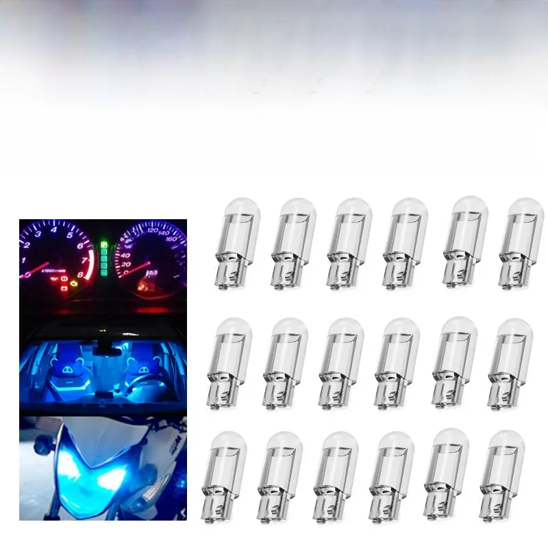 10X T10 W5W W3W COB Glass Bulbs Instrument Lamp License Plate Light Translucent Side Lamp Door   Lamp White 6000K 24V for Truck