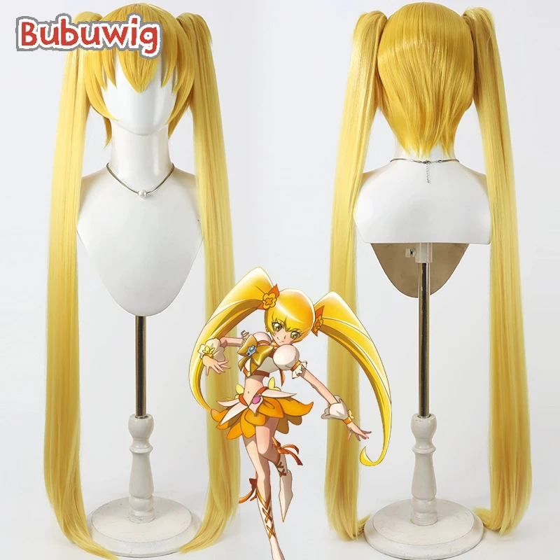 

Bubuwig Синтетические волосы для лечения Sunshine Itsuki Myoudouin Парики для косплея Futari wa Pretty Cure 120 см Светлый парик с хвостиком Термостойкий
