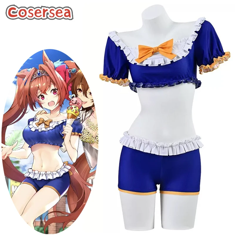 

Cosersea Daiwa Scarlet Cosplay Costume Uma musume: Pretty Derby Daiwa Scarlet Women Swimsuit Swimwear Halloween Outfit Fullset
