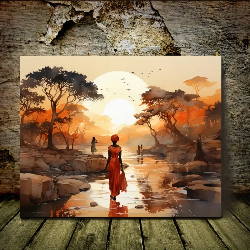 Hang African American Journey Canvas Art - Wooden Framed Wall Decor For Living Room & Bedroom, Perfect Home Decoration Or Festiv