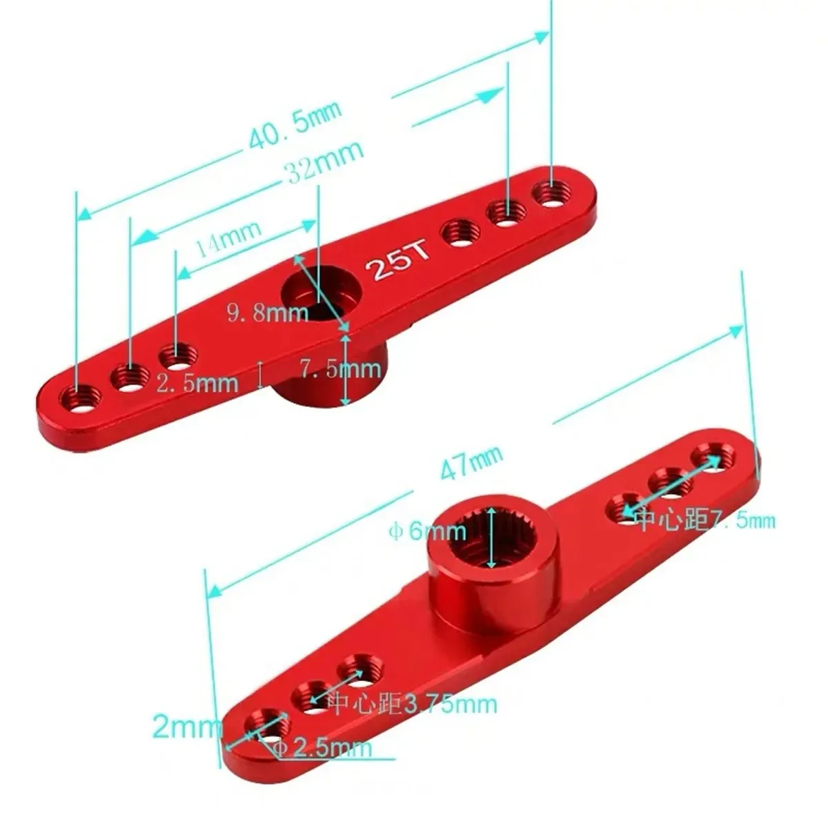 RC Servo Arm Horn Single Arm/Double Arm 25T M3 Aluminum For 1/10 RC Car Boat Futaba HSP Axial SCX10 Wltoys Parts