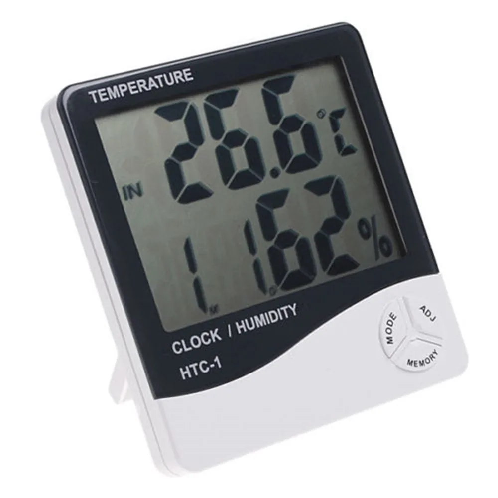 LCD Digital Temperature Humidity Meter HTC-2/HTC-1 Home Indoor Outdoor Hygrometer Thermometer Weather Station with Clock