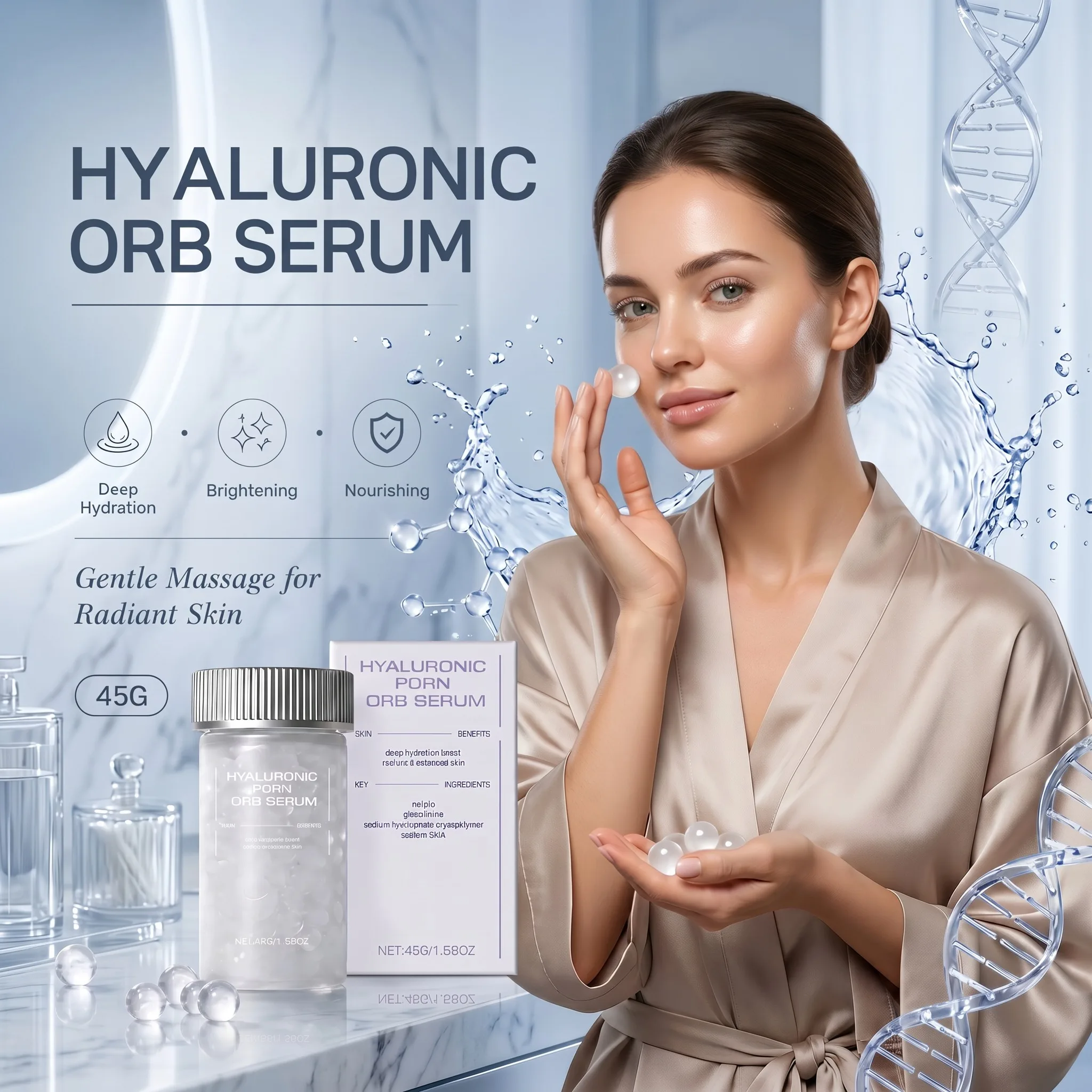 

Hyaluronic Acid PDRN Spherical Essence Deeply Hydrating and Nourishing Brightening Skin Tone Anti-Aging Facial Care Essence