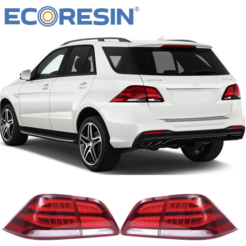 For Mercedes Benz W166 GLE 2015-2018 Rear Liaght Outer Tail Lights  With Bulb Halogen  Clear and Red Lens OE Replacement