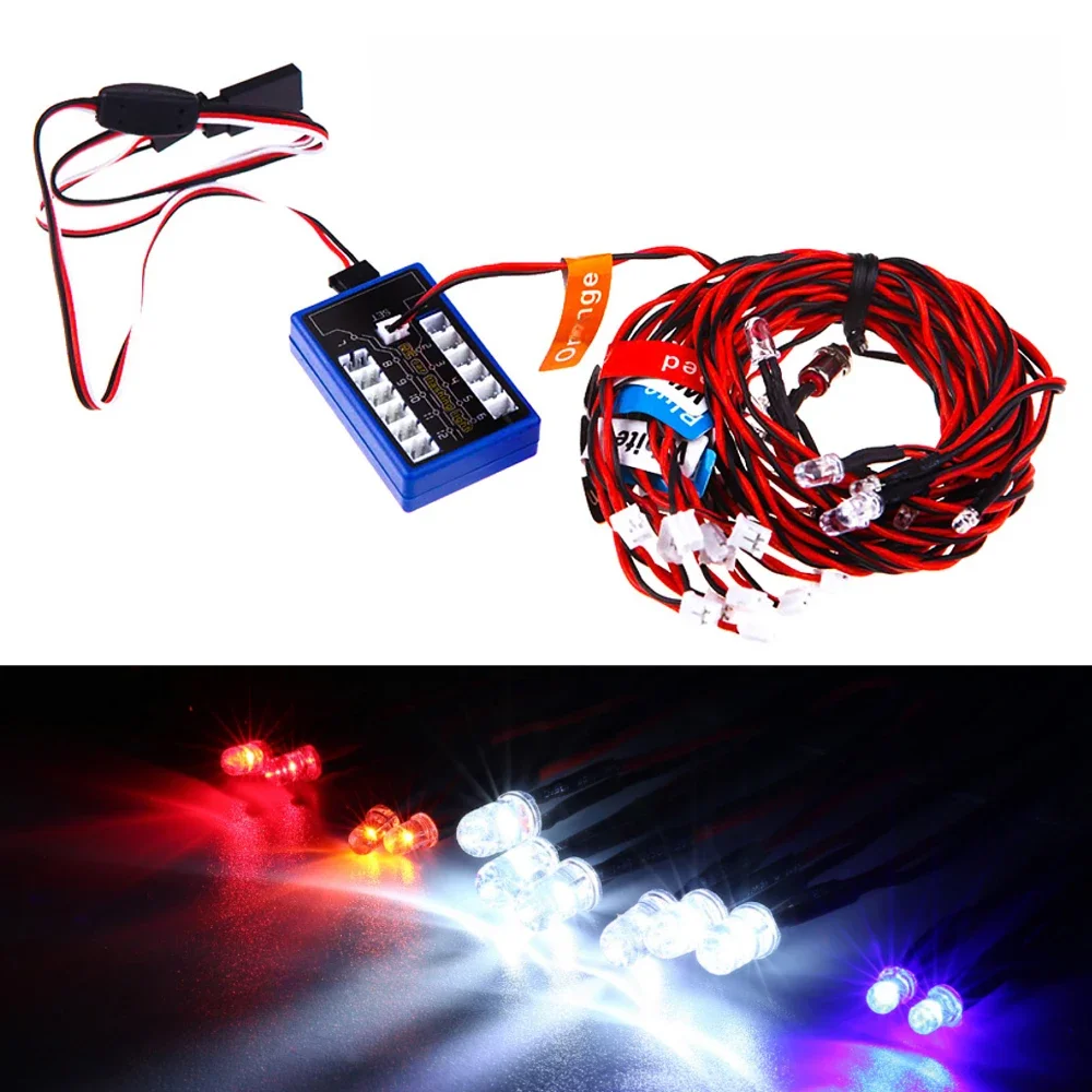 12 Ultra LED Simulation clignotant lumière vive modèle RC système de Kit de lumières pour 1/10 1/8 RC dérive HSP TAMIYA CC01 4WD RC voiture camion