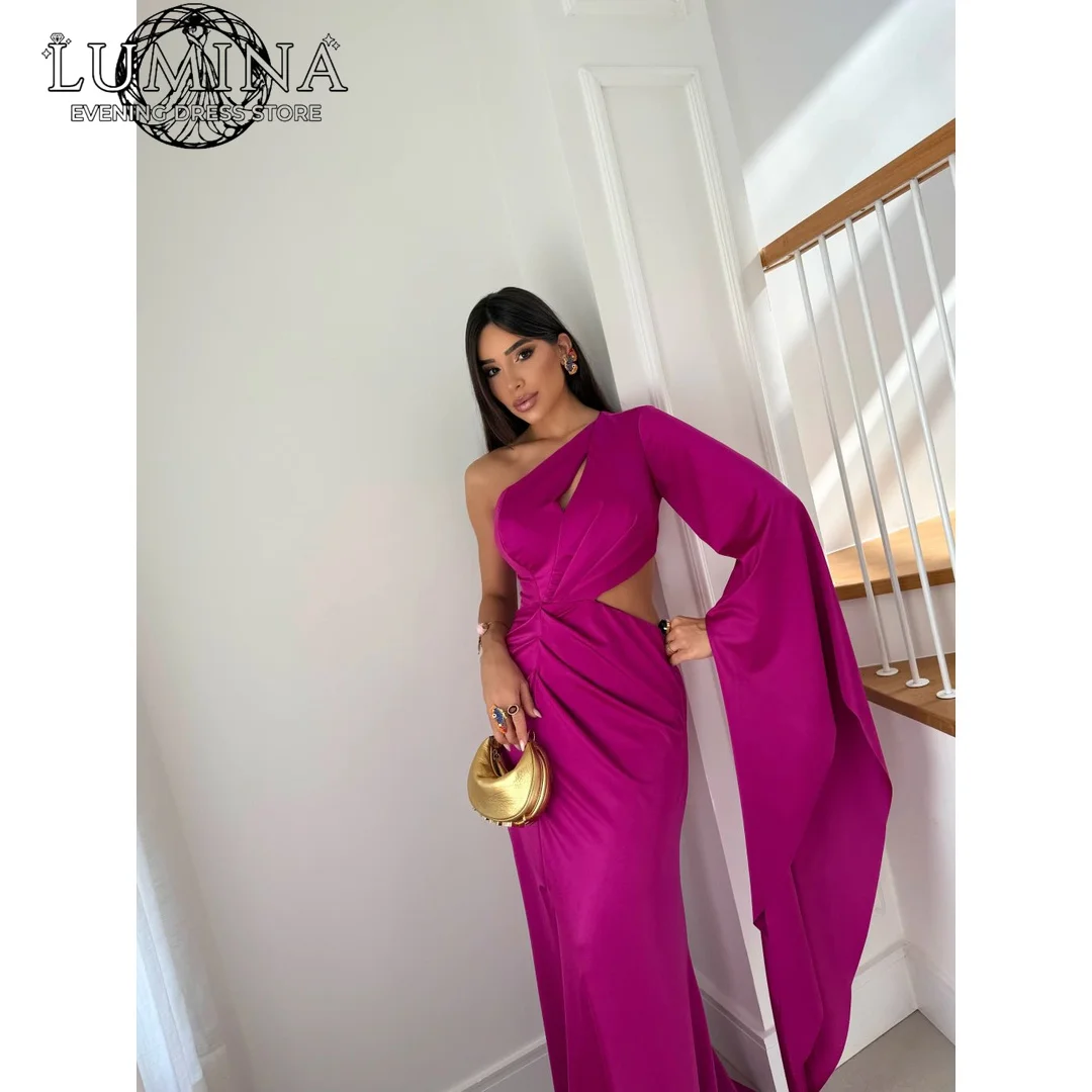 

Роскошные вечерние платья Lumina для особых случаев: атласные платья на одно плечо с юбкой-русалкой для гостей на свадьбу или вечеринку, пошив на заказ