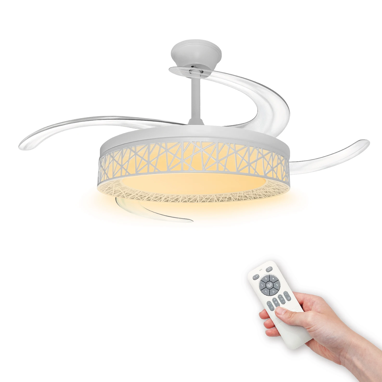LED ATOMANT Ventilador de Techo con Luz LED 40W, Motor DC 32W, CCT y Regulable, 4100LM, Ø109cm, 4 Aspas Retráctiles… — oferta en AliExpress