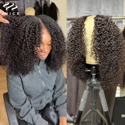 UNice Kinky Curly V Part Wig With Drawstring 100% Human Hair Wigs Beginner Friendly Fit For All Sizes