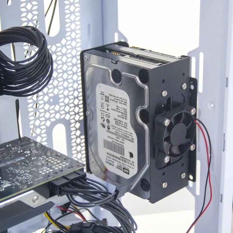 Pozycja wentylatora 12 cm do 3,5-calowego mechanicznego wspornika transferu dysku twardego Wentylator obudowy do stojaka adaptera HDD — zdjęcie produktu 7