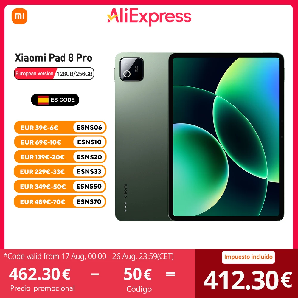 Xiaomi Pad 8 Pro Tableta 128GB/256GB, Pantalla 11,2″ 3,2K 144Hz, Snapdrag…