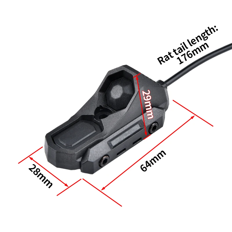 WADSN-linterna táctica M300 M600 con interruptor de presión de doble función, compatible con m-lok Keymod, accesorio para Airsoft de caza de riel de 20mm