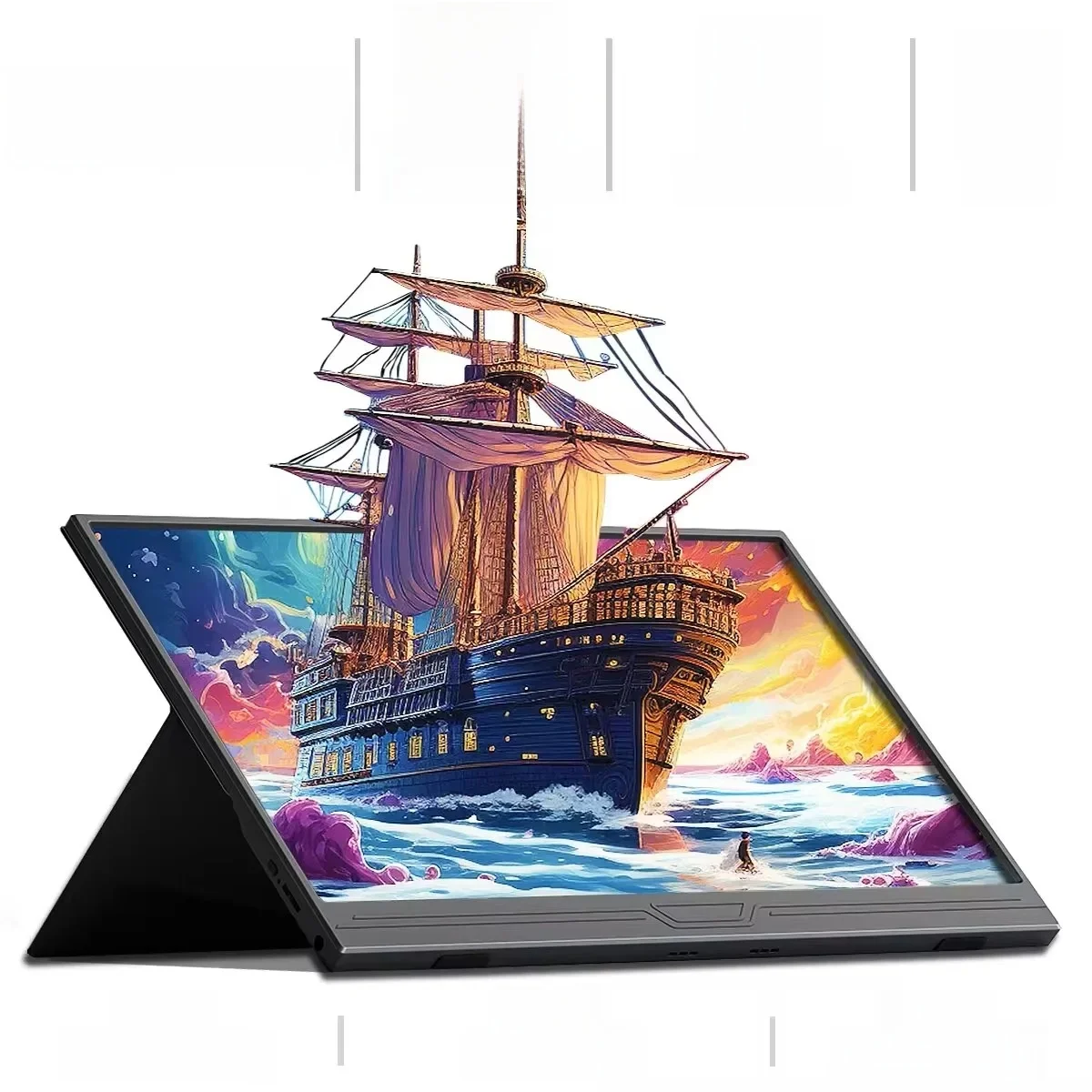 ZSUS 15,6-Zoll tragbarer Monitor 1080P HDR 16:9 Low Blue Light für XBox PS4 / 5 Switch Handy PC Laptop-Erweiterung