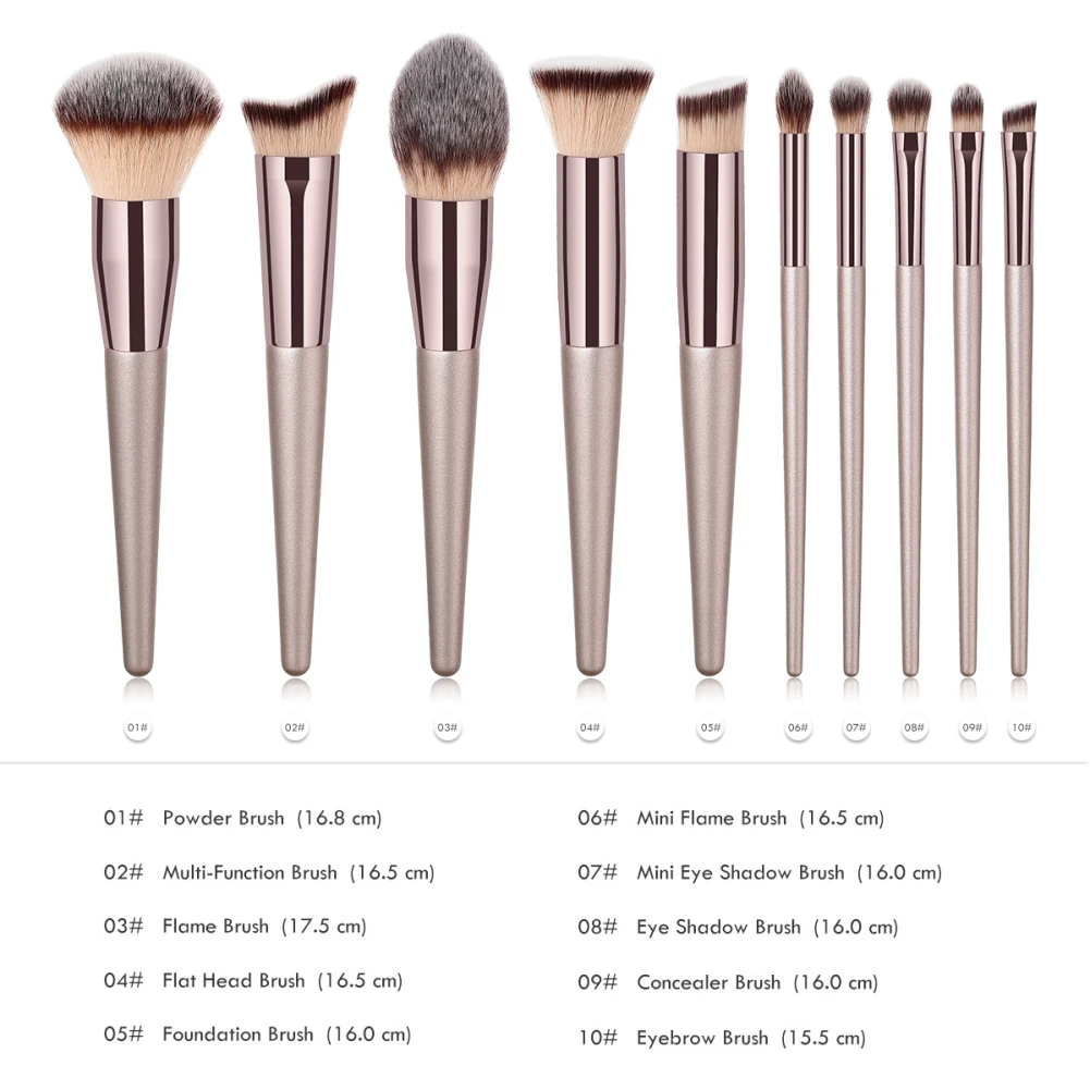 Foundation Makeup Brush Coffee Handle Professional Facial Powder Eyeshadow Blush Eyebrow Lip Brush Large Soft Cosmetic Brush