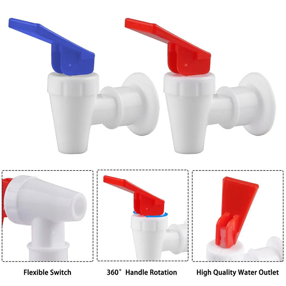 6Pcs Water Cooler Faucet Push Style Replacement Water Dispenser Spigot Spout Reusable Plastic Water Cooler Tap Set by MUGLIO