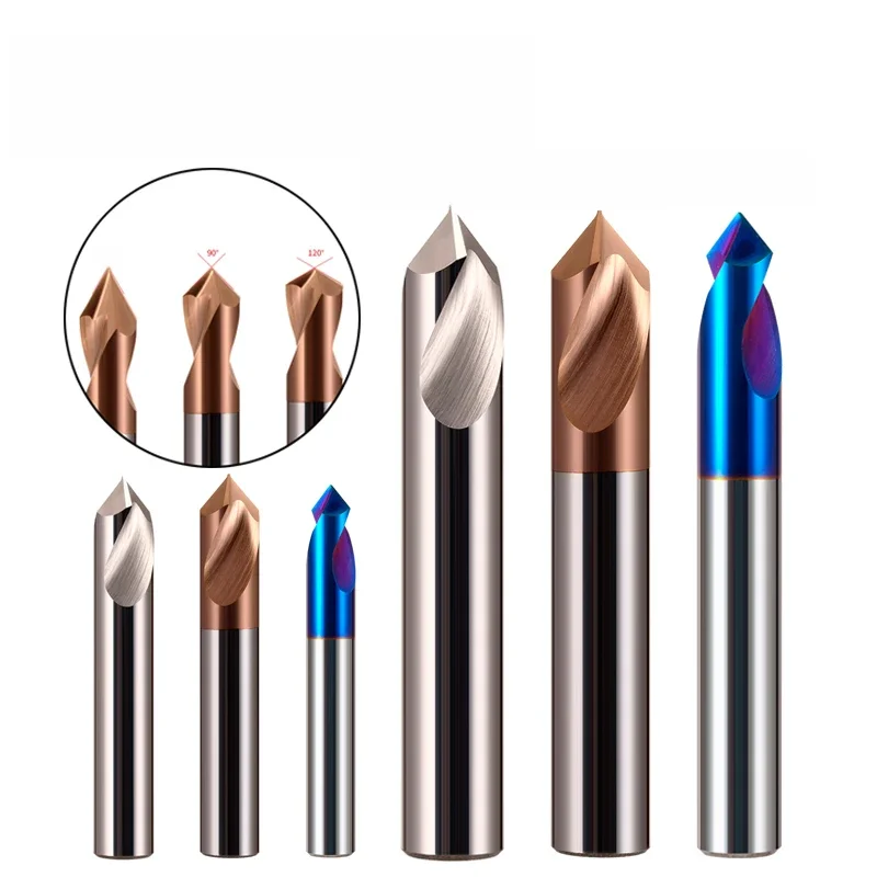 Drillforce 60/90/120 stopni z węglika spiekanego pogłębiacze stożkowe do wiercenia i fazowania bity centrum plamienia lokalizacja Pilot otwór prowadzący obrabiarki i maszyny do — zdjęcie 2