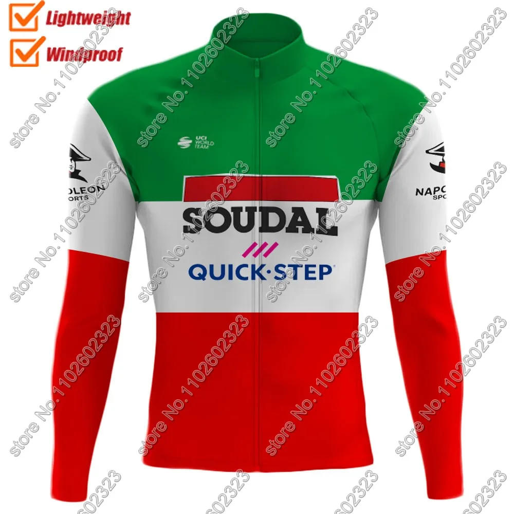 Italy Team Soudal Quick Step 2024 Wind Vest Cycling Vest Windproof Lightweight Race Road Long Jersey Sleeveless MTB gilet