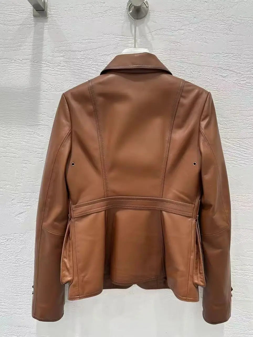 Exclusive high-end quality wind leather classic jacket