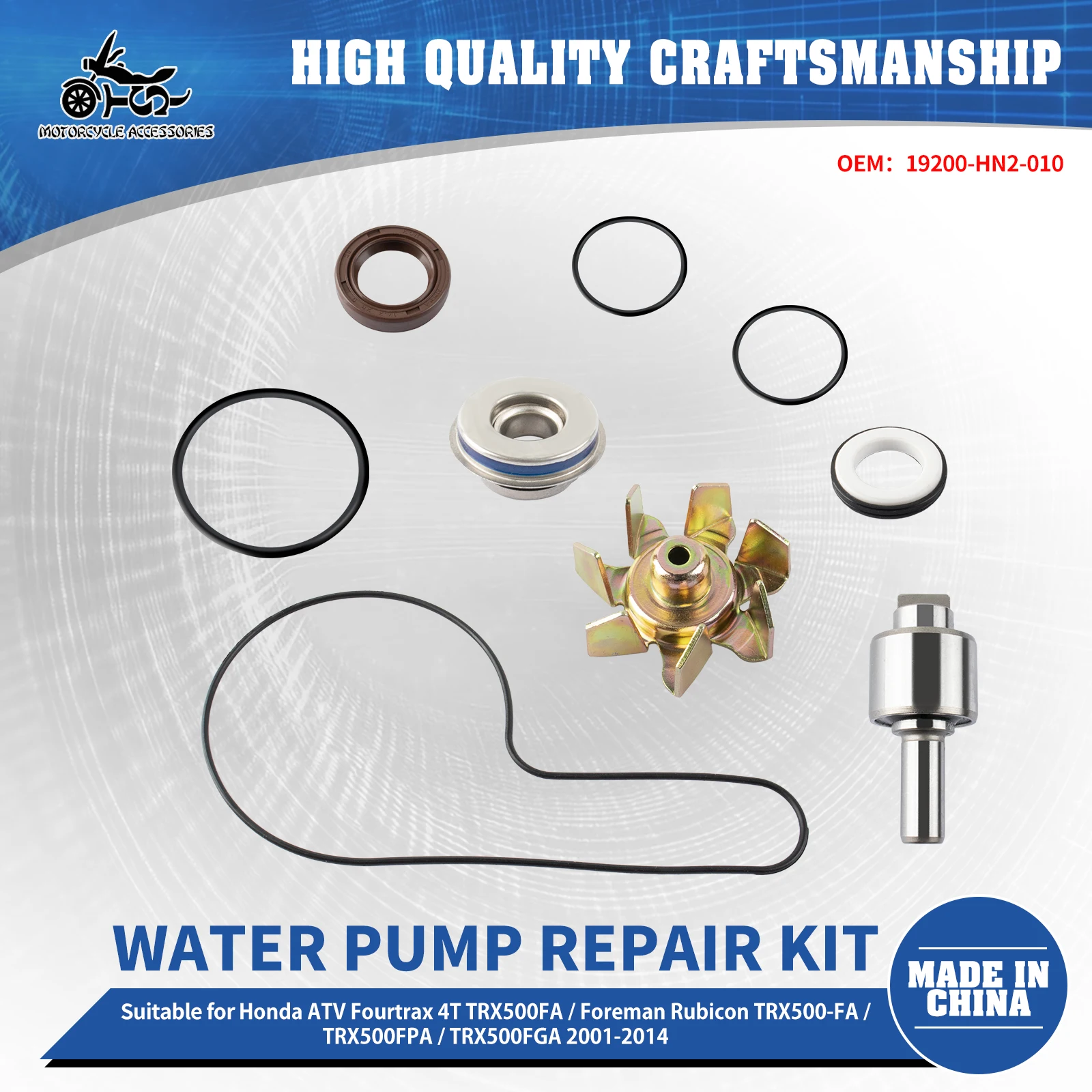 

SJ Motorcycle Parts 19200-HN2-010 Water Pump Repair Kit Honda ATV Fourtrax TRX500FA TRX500FPA/FGA Foreman Rubicon 2001 - 2014