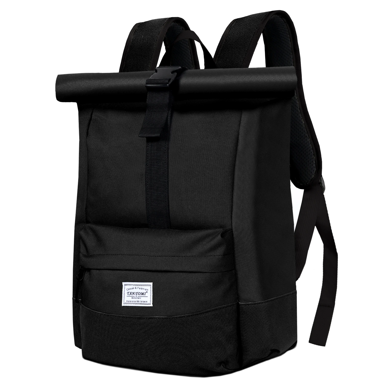 Zaino minimalista con chiusura a roll-top Mofut, adatto a uomo e donna, con grande capacità e possibilità di espansione, dotato di scomparto per laptop, ideale per viaggi urbani, lavoro, scuola,