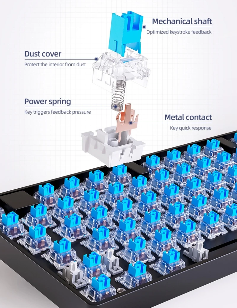 Russian Mechanical Keyboard Gaming Keyboard 100% Layout Spanish Arabic Korean Keyboard Mouse 104 Key RGB Light Wired Numpad SK18