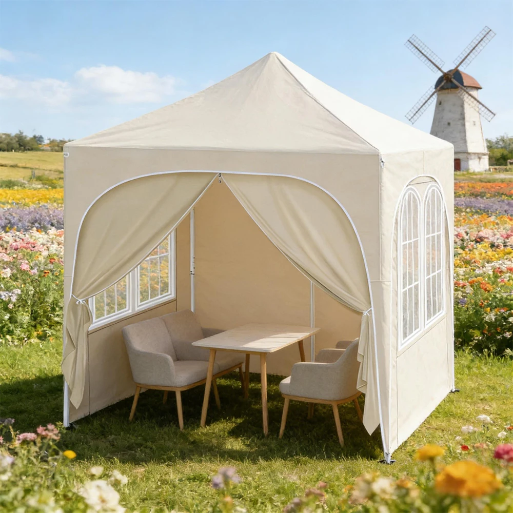 Buitenpaviljoen voor de tuin, feesttent, overkapping voor buitenactiviteiten, paviljoen voor het terras, winddichte zonwering voor picknicks in de achtertuin, alleen paviljoen