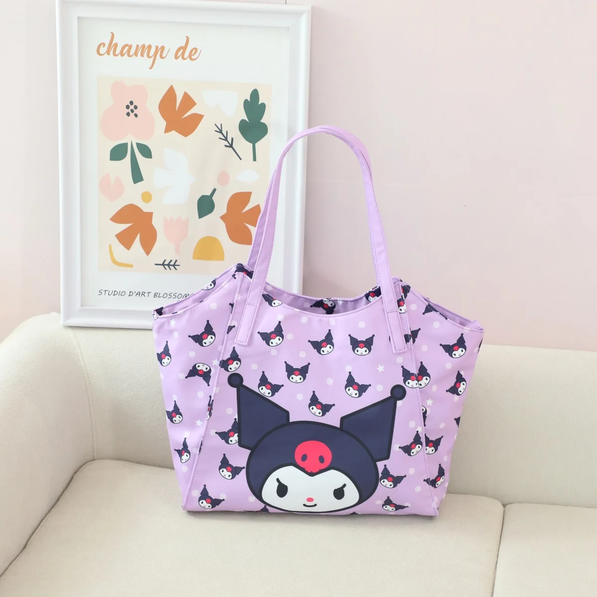 Sanrio hellobykitty borsa di grande capacità kawaii Kuromi Melody borsa a tracolla giapponese per ragazza carina borsa da viaggio in tessuto Oxford