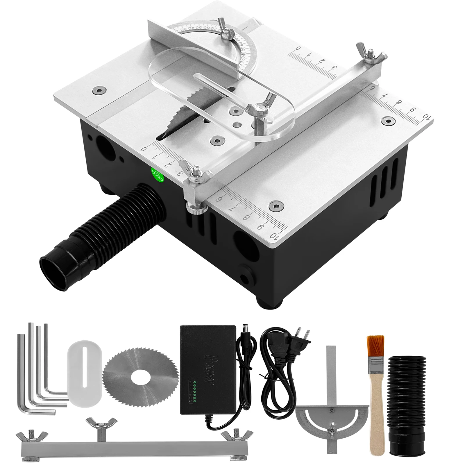 Image of Mini sega da tavolo elettrica piccola sega da banco sega da tavolo per uso domestico fai da te modello PCB utensile da taglio tornio per la lavorazione del legno lama da 63 mm cod004