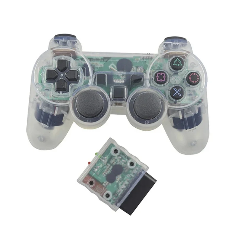 Bezprzewodowy gamepad 2.4Ghz do kontrolera PS2, joystick do konsoli Playstation 2, podwójna wibracja, bezprzewodowy kontroler. — zdjęcie produktu 7