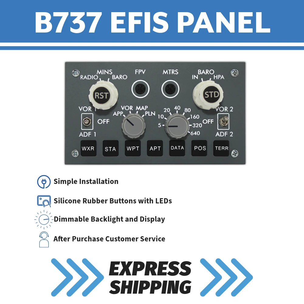 Авиационный симулятор воздушной кабины, модель BOEING 737 737NG 737NGX CPT/FO EFIS, панель P3D PMDG XPLANE11 ZIBO737, 1 шт.