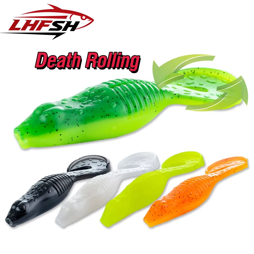 STBT 5Pcs Soft Worm Casting Fishing Lures Death Rolling Action 4g 15g Artificial Bait Sinking Swimbait for Bass Trout Fishing