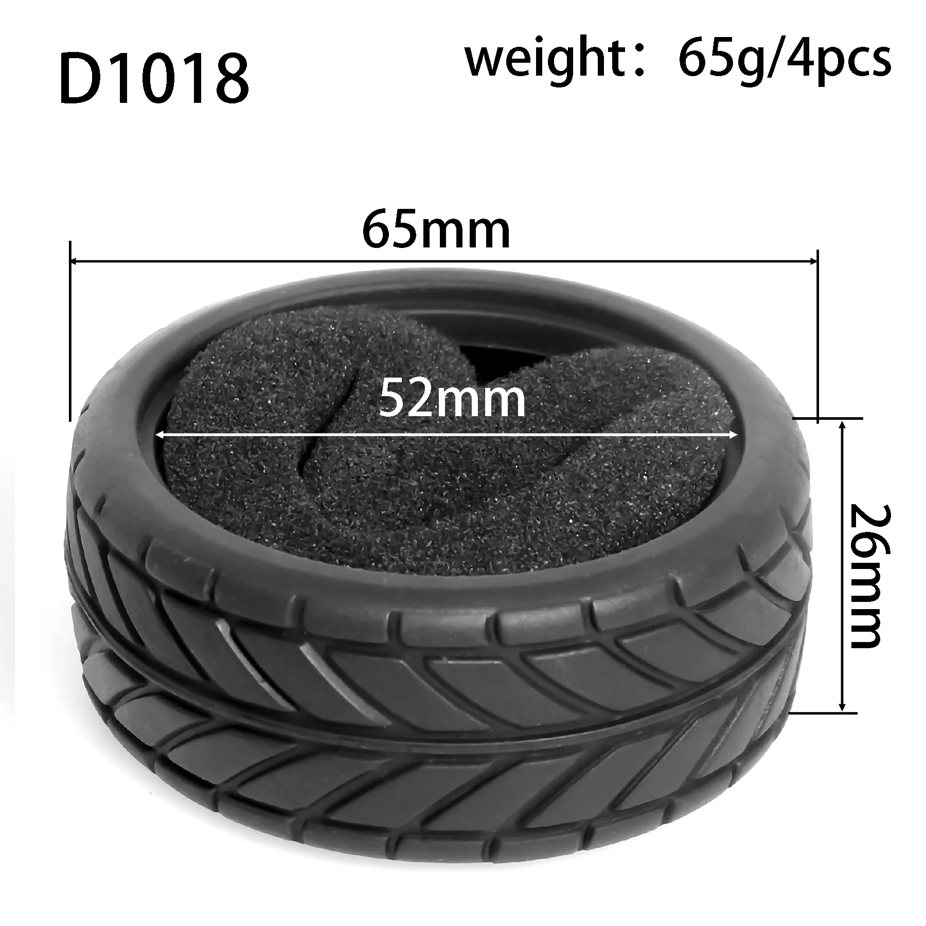 1:10 On-Road-Rennreifen 63–68 mm, Hot-Melt-Gummi mit hohem Griff, abriebfest für HSP Tamiya HPI – Detail 11