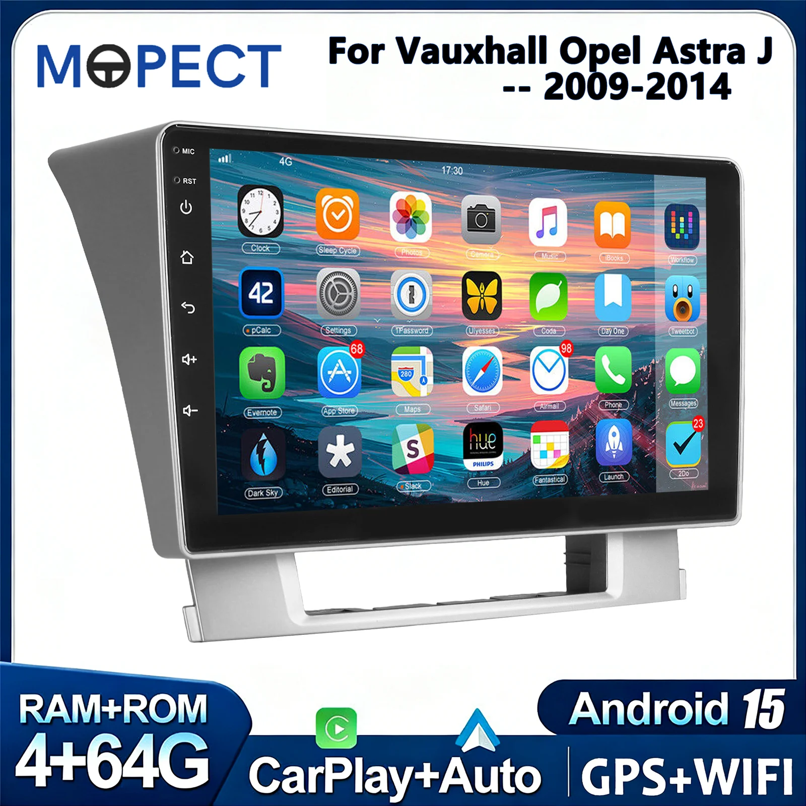 MOPECT 9 " Autoradio Android 15 für Opel Astra J 09-14 Buick Excelle Verano 10-15 Multimedia Player Navi GPS Carplay Android Auto