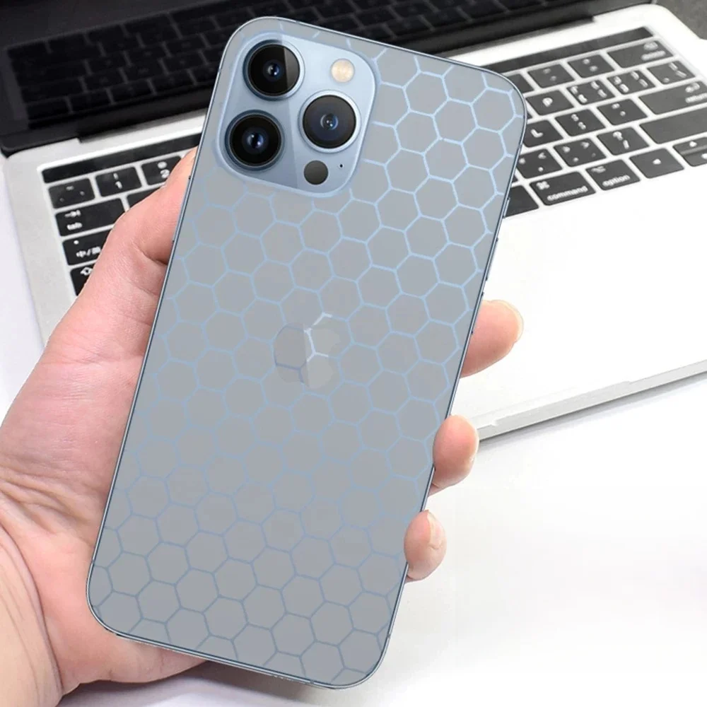 Film arrière en verre brisé à Relief transparent mat 3D, pour iPhone 17 16 15 14 13 12 11 Pro Max XR 11, autocollant de protection arrière