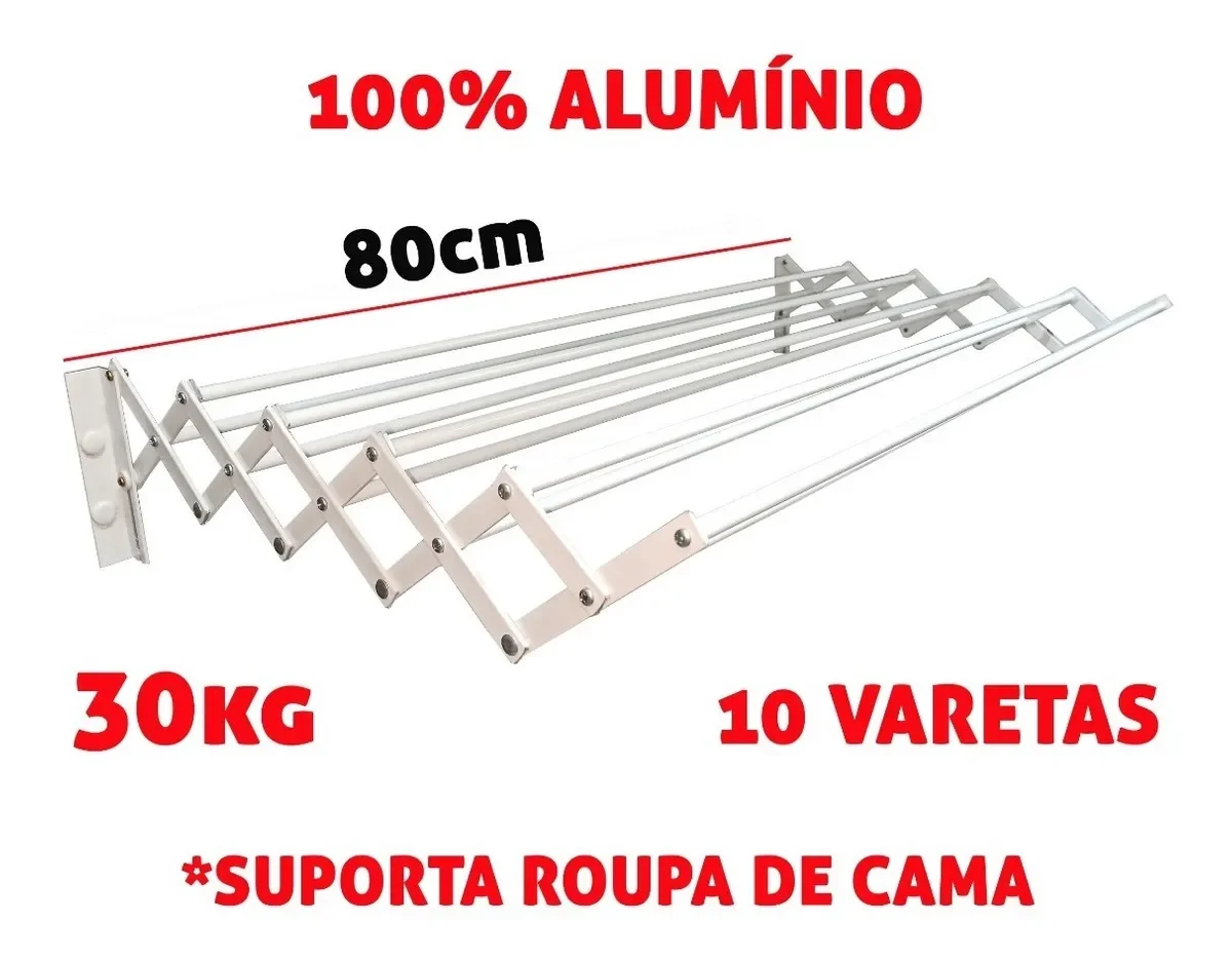 Varal Sanfonado Alumínio de Parede Retrátil 100 cm: A Solução Ideal para Organizar Seu Espaço
