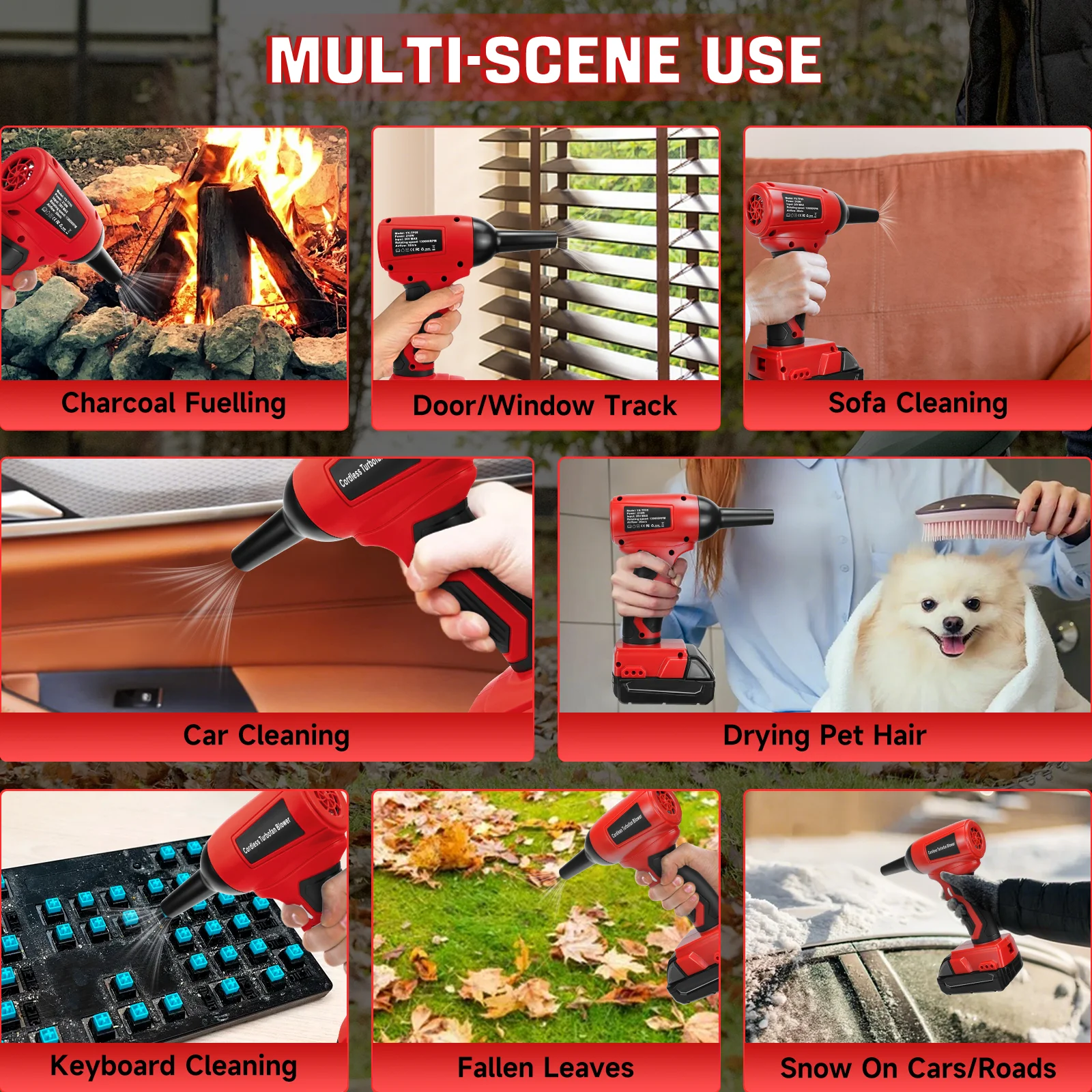 Беспроводной турбовентилятор с воздуходувкой 130000 Бесщеточный мини-струйный сухой вентилятор об/мин, бесступенчатая смена скорости для аккумулятора Milwaukee 18 В