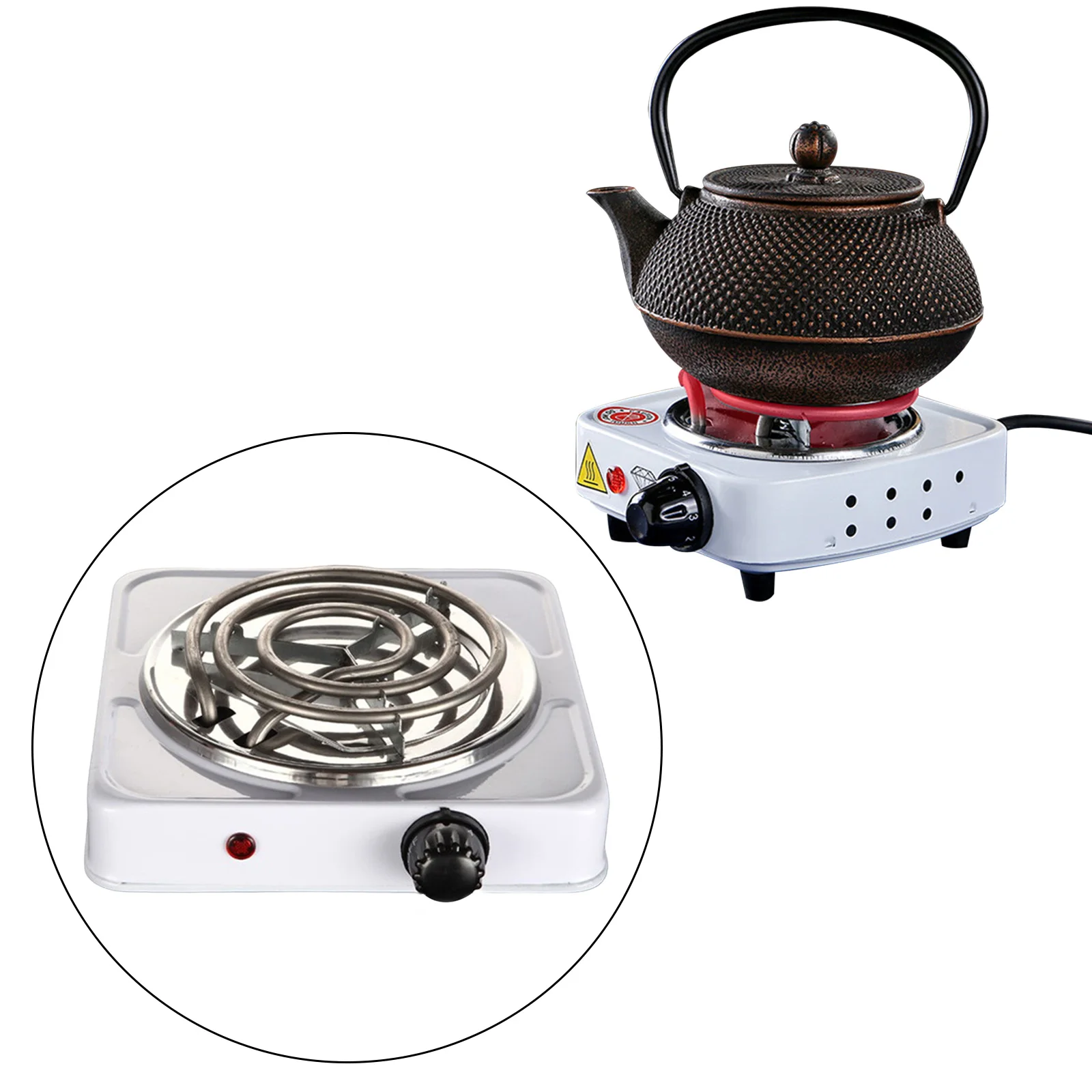 Electric Coil Burner with Indicator Lights US/EU Plug Portable Practical Burner Cooktop 2000W Adjustable Temperature Hotplate