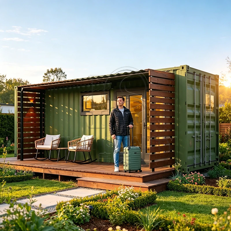 Steel Frame Container House Prefab Modular Home 2 Bedroom Portable Villa with Bathroom Kitchen and Modern Design