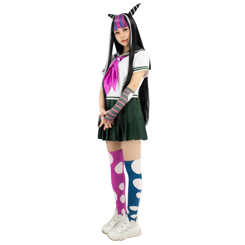 DAZCOS Women's Ibuki Mioda Cosplay Costume with Socks and Arm Sleeve Japanese Sailor Uniform Soft and Skin-friendly Material