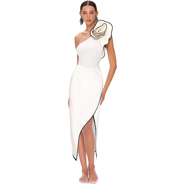 2024 trend Woman sexy 3D Flower white Swimsuit set two-piece Swimwear Women luxury Beachwear Bathing Suit beach dress